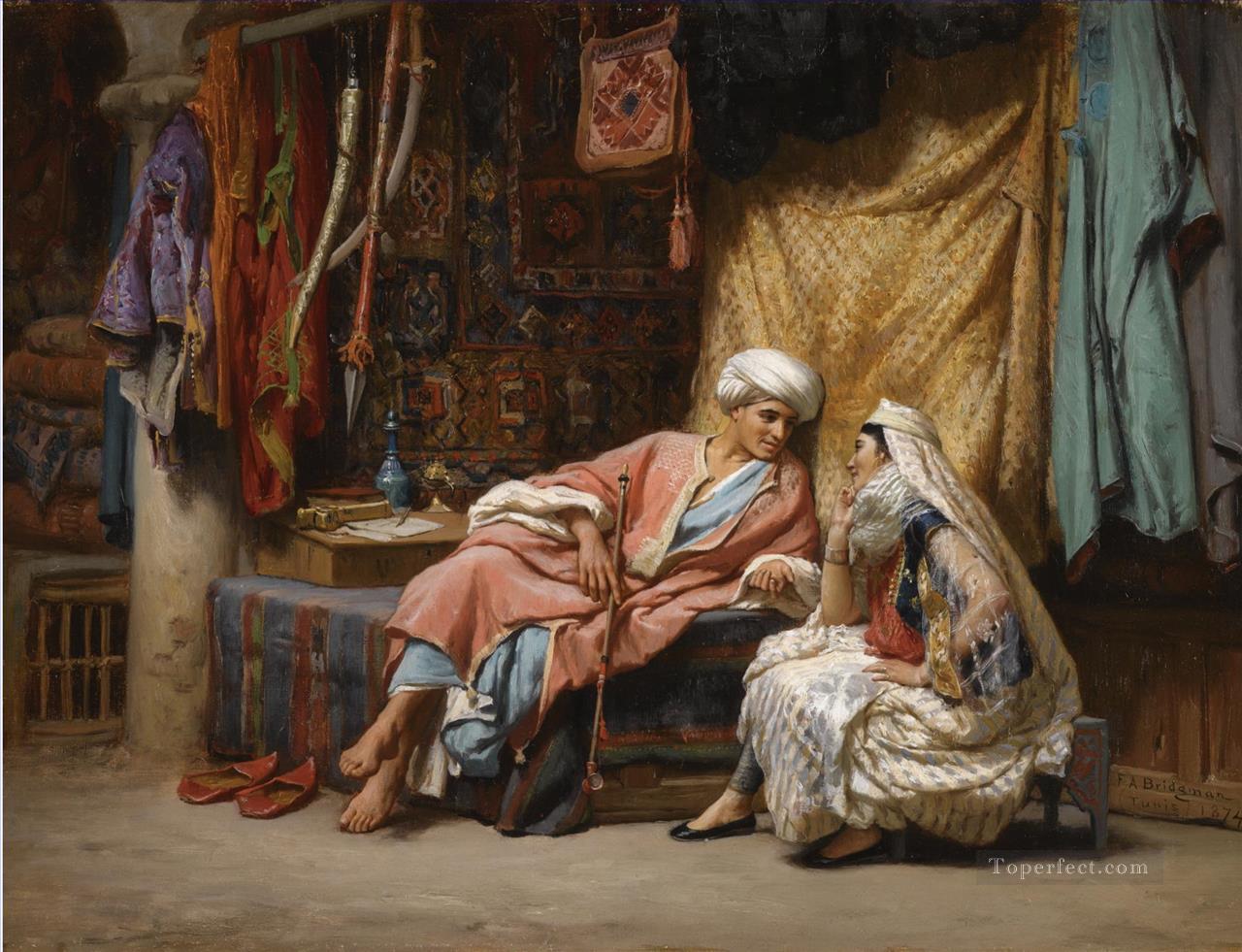 IN THE SOUK TUNIS Frederick Arthur Bridgman Arab Oil Paintings